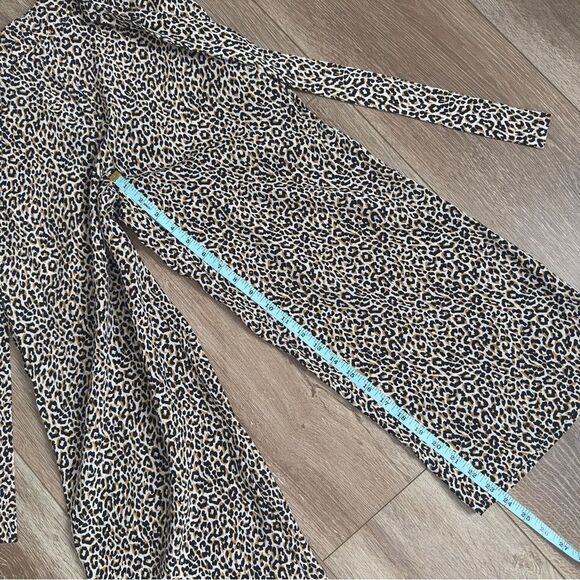 J. Crew 100% Silk Wide Leg Waist Tie Cropped Pant in Leopard Print Size 0 - Picture 8 of 11